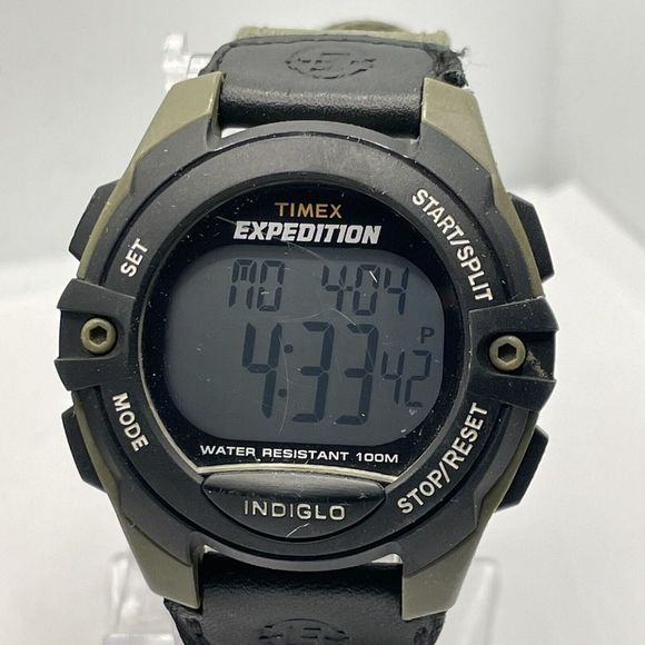 Timex Expedition T49993 Men's Green Nylon Digital Gray Dial Quartz Watch TMR30 - Picture 2 of 10